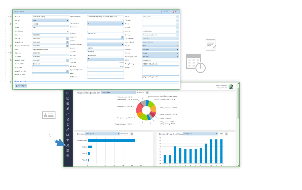 Giao diện phần mềm HRM Workit