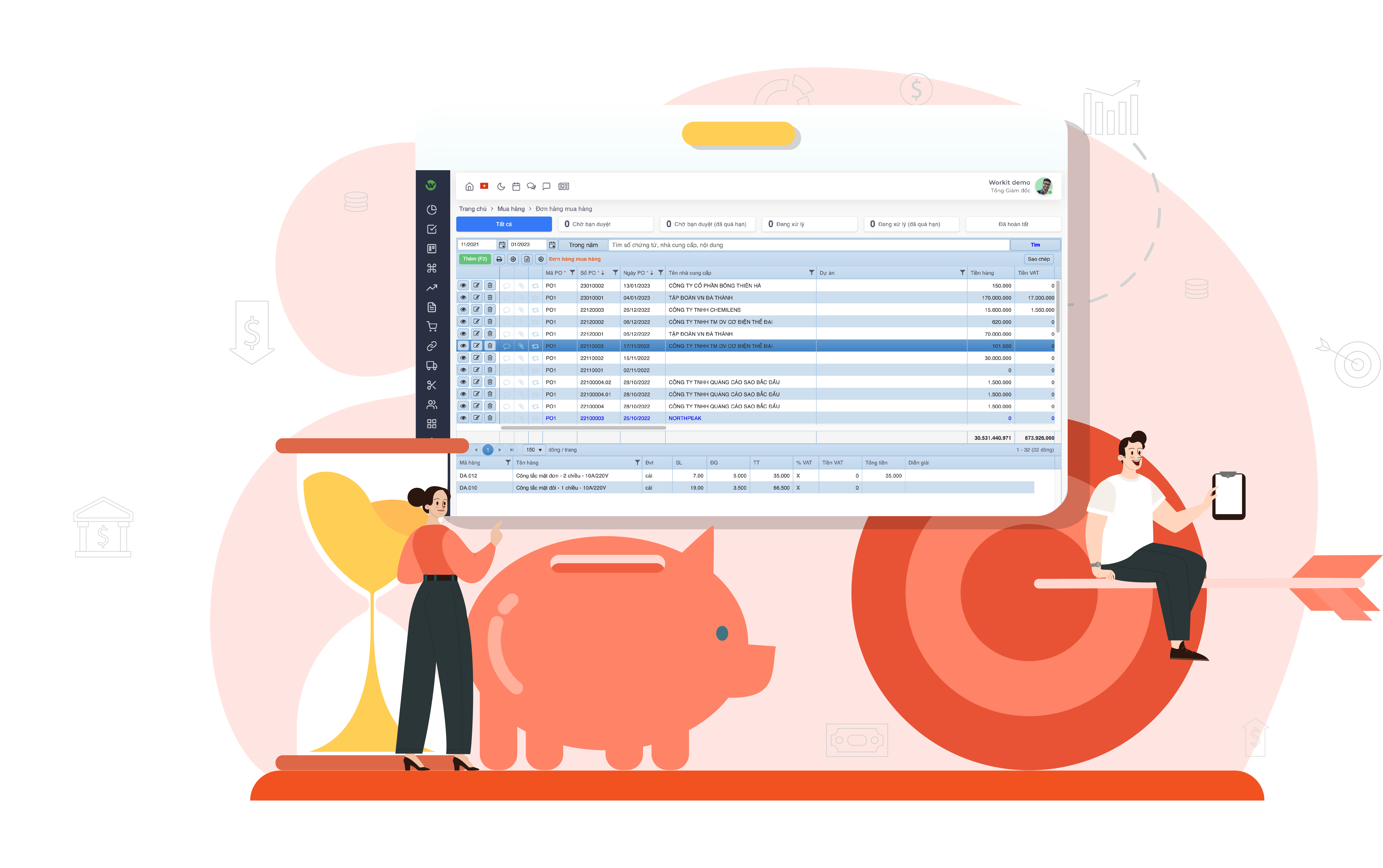 Giao diện phần mềm ITSM Workit