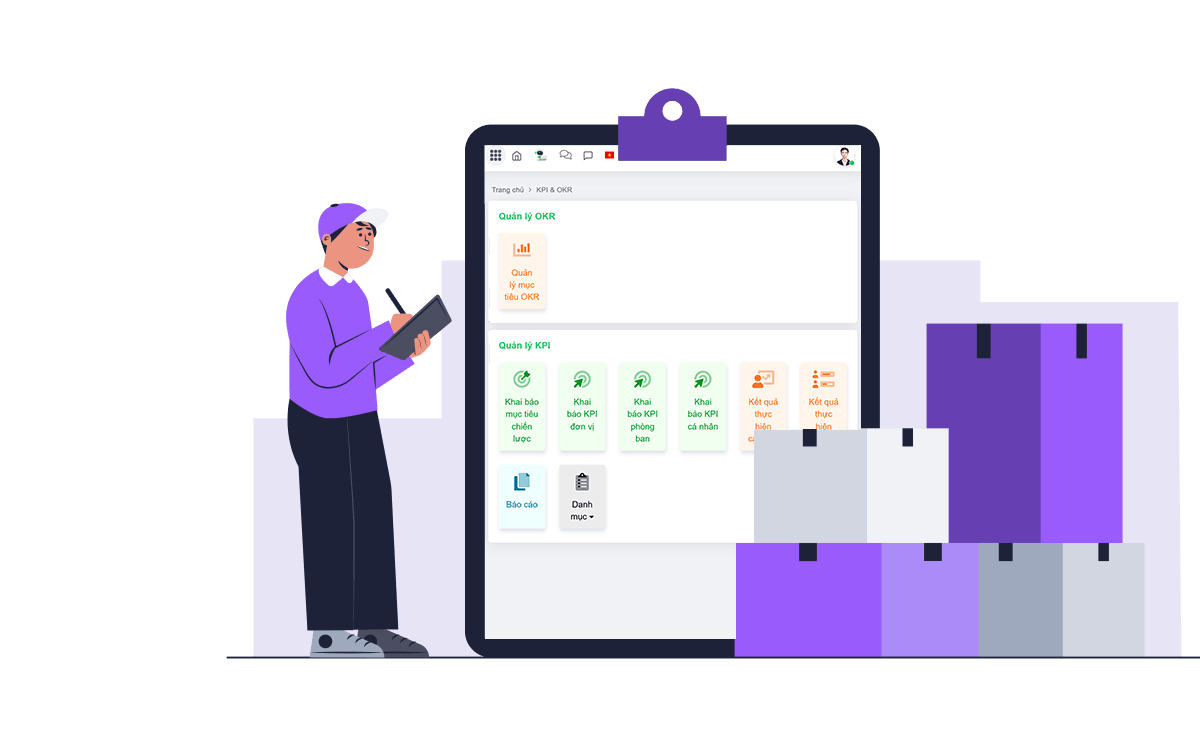 Giao diện phần mềm quản lý KPI & OKR Workit