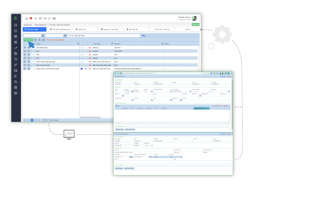 Mockup Giao diện phần mềm E-Office Workit