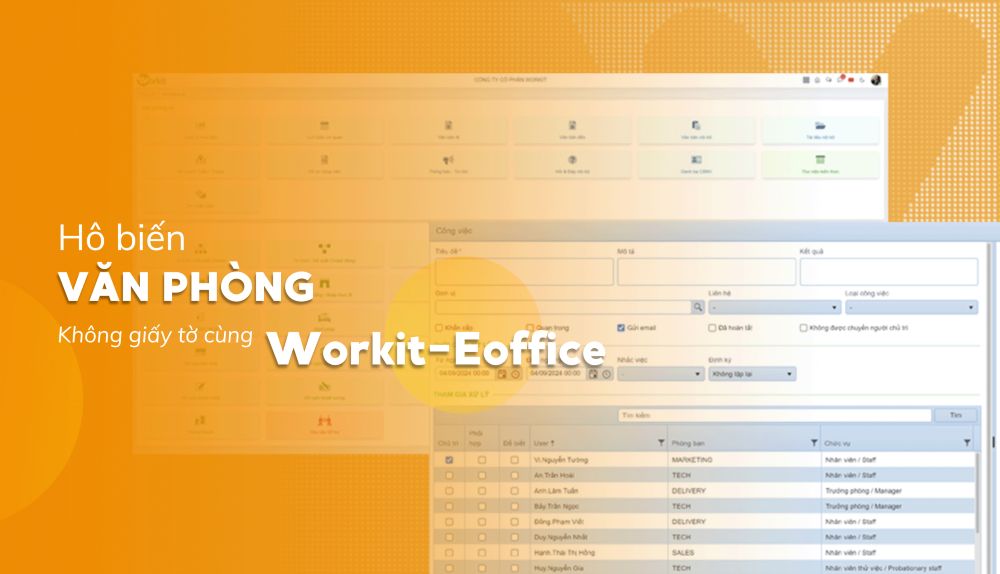 Hô Biến Văn Phòng Không Giấy Tờ cùng Workit-Eoffice