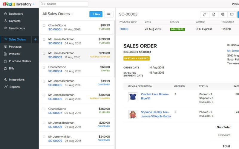 phần mềm quản lý sales zoho