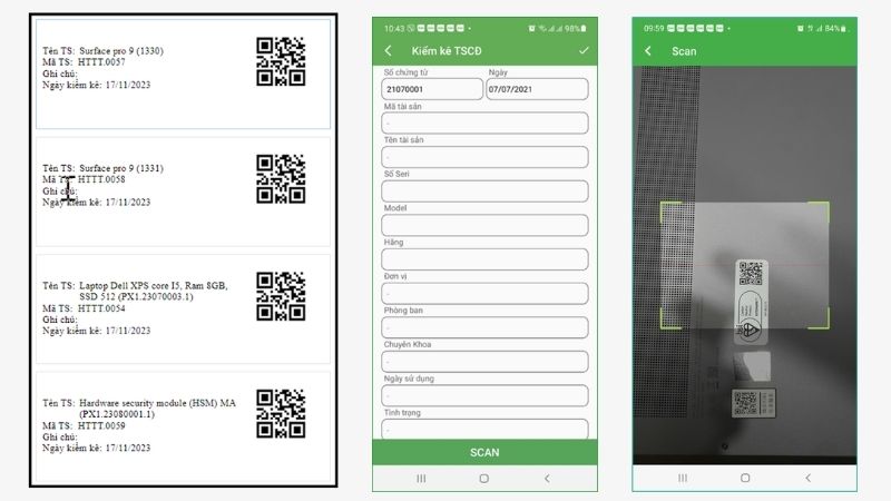 Quản lý và kiểm kê bằng App Mobile & QR code