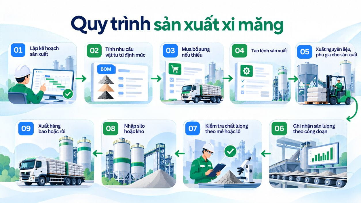 Quy trình sản xuất xi măng