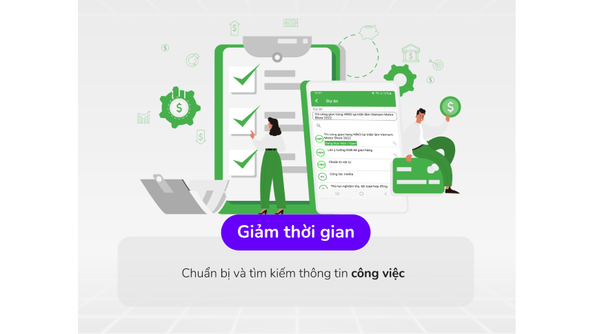 workspace giúp giảm thời gian chuẩn bị và tìm kiếm thông tin công việc